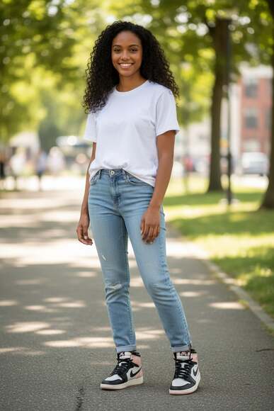 Nike Air Jordan 1 Mid Crimson Tint (GS) - Picture 5 of 10